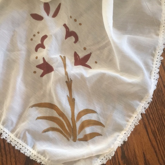 Triangular off white Head, Neck , Hair Scarf hand painted Made in Greece - Picture 5 of 5